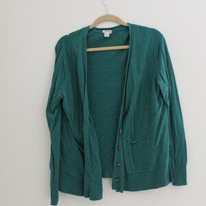 Deep Green Cotton Cardigan